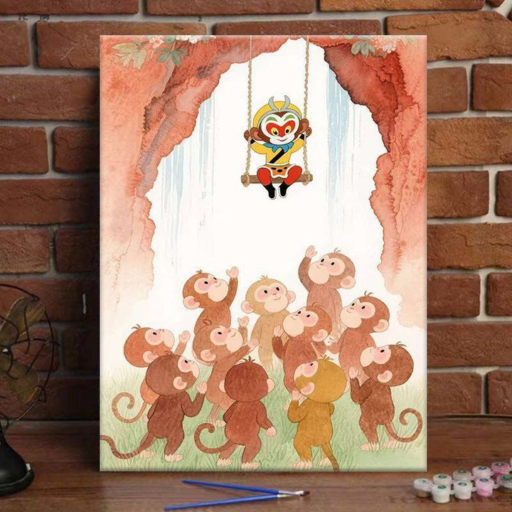 Whimsical Monkey Adventure Art Print Kalsten