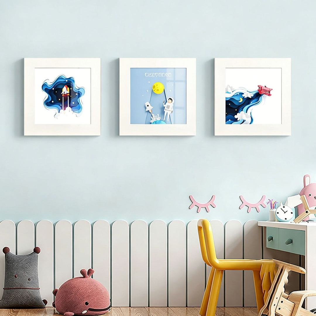 Framed Rocket Ship Paper Art