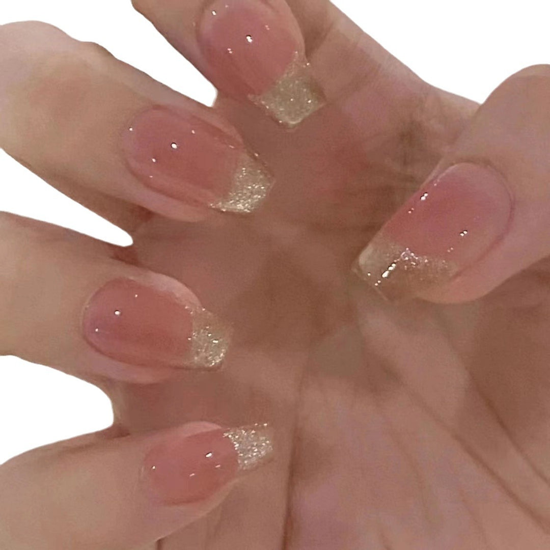 Glitter French Tip Press-On Nails