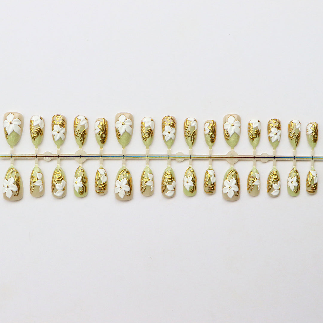 Floral Acrylic Nail Art Set