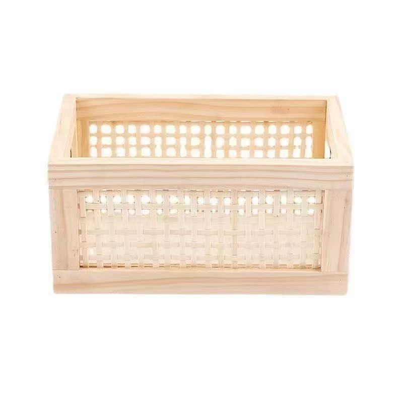 High-quality storage basket with rattan details Kalsten