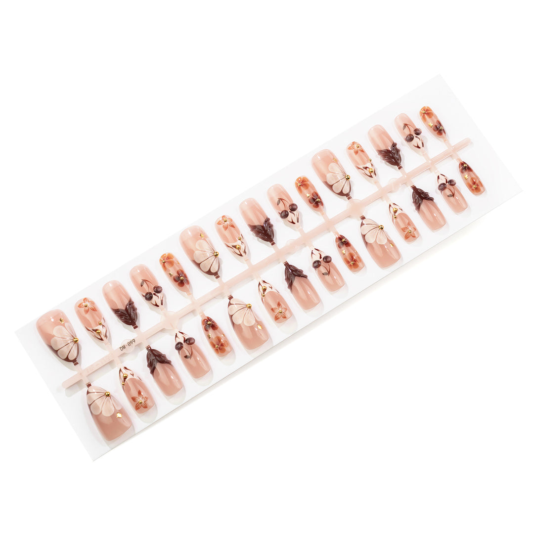Decorative Floral Art Press-On Nail Set
