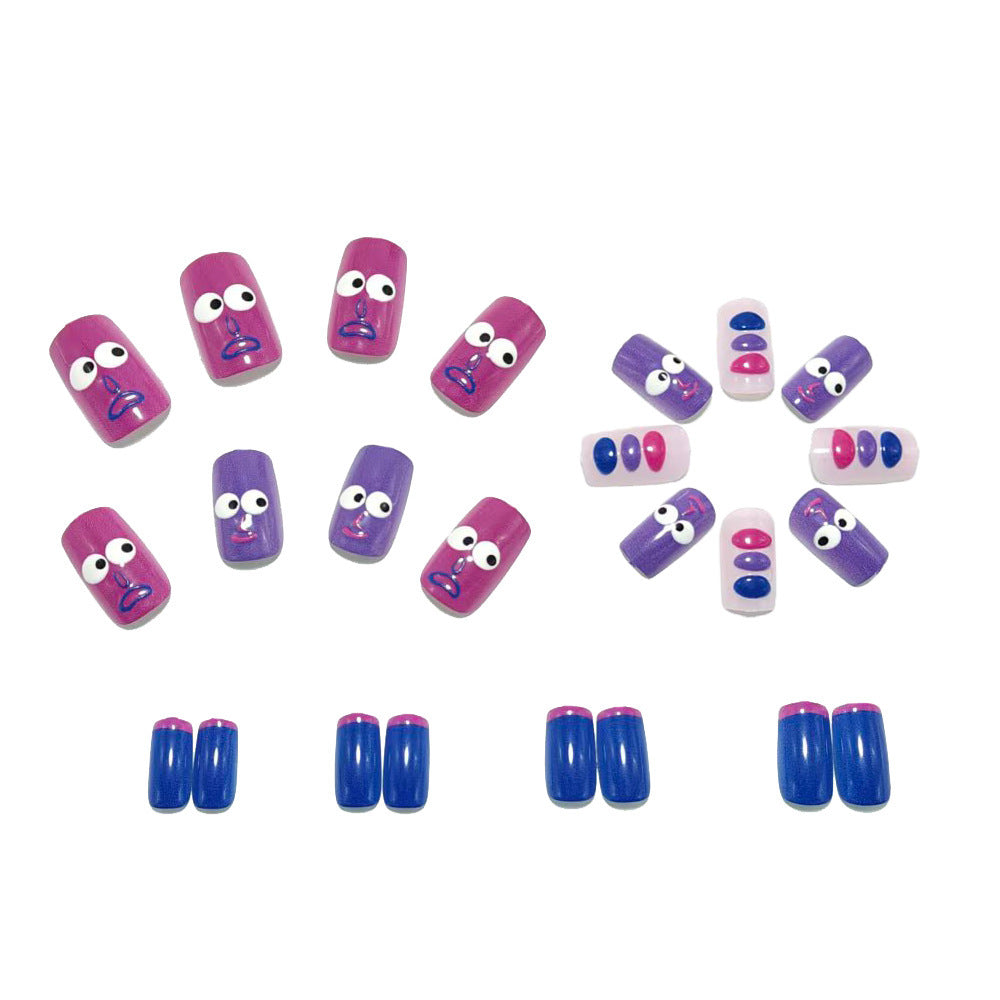 Creative art nails with fun face designs Kalsten