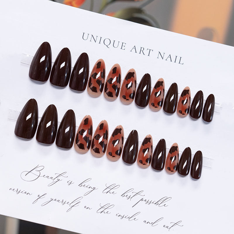Artistic Stiletto Press-On Nails with Abstract Design