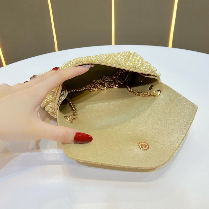 Elegant Pearl Beaded Clutch