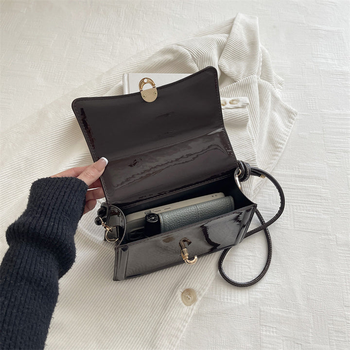 Elegant Patent Leather Crossbody Clutch