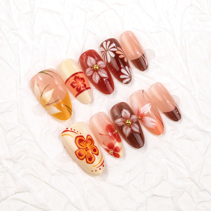 Botanical Floral Press-On Nail Set Kalsten