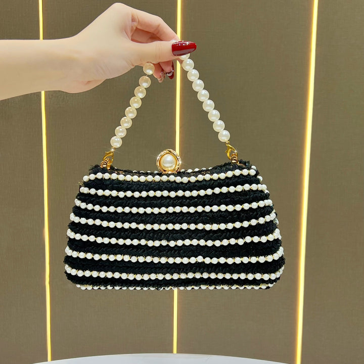 Elegant Pearl-Embellished Handbag
