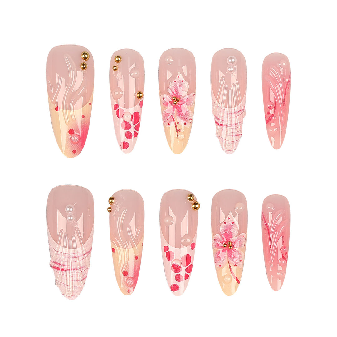 Artistic Floral Nail Tips Set