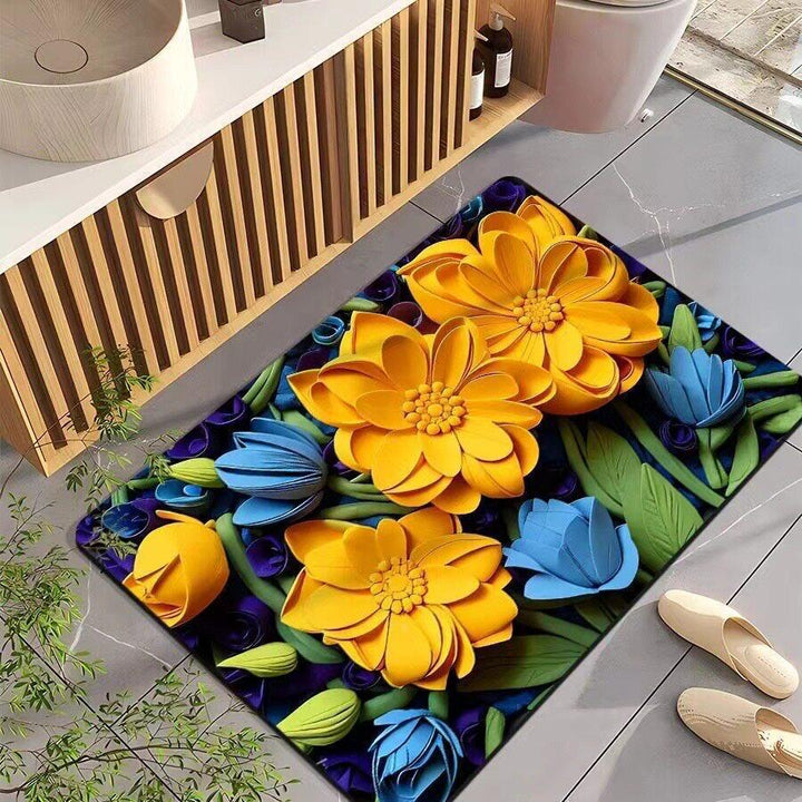 Elegant Floral Decorative Bath Mat