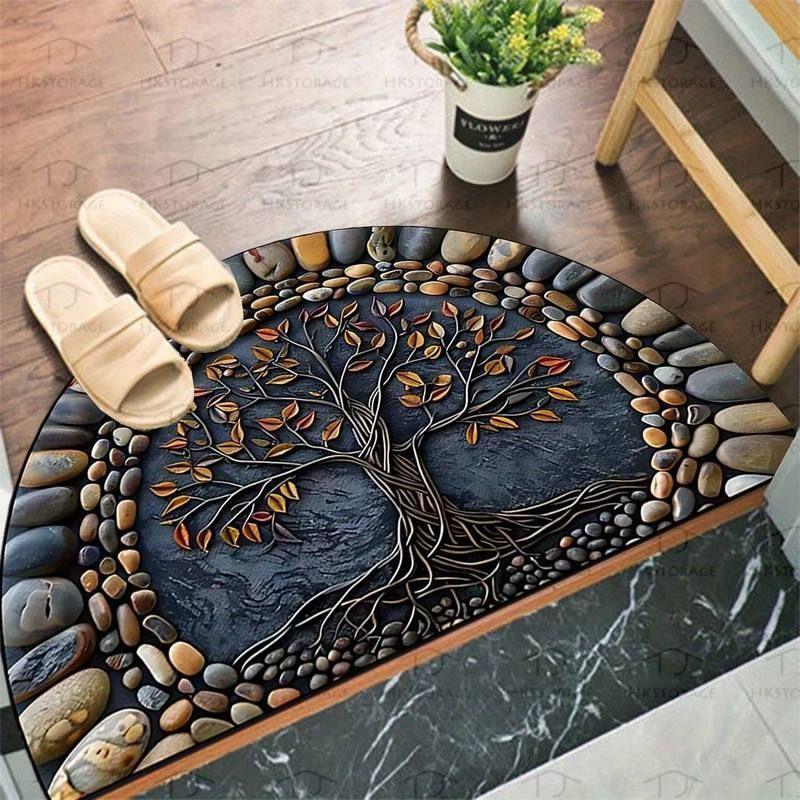 Textured Wooden Plank Doormat Kalsten