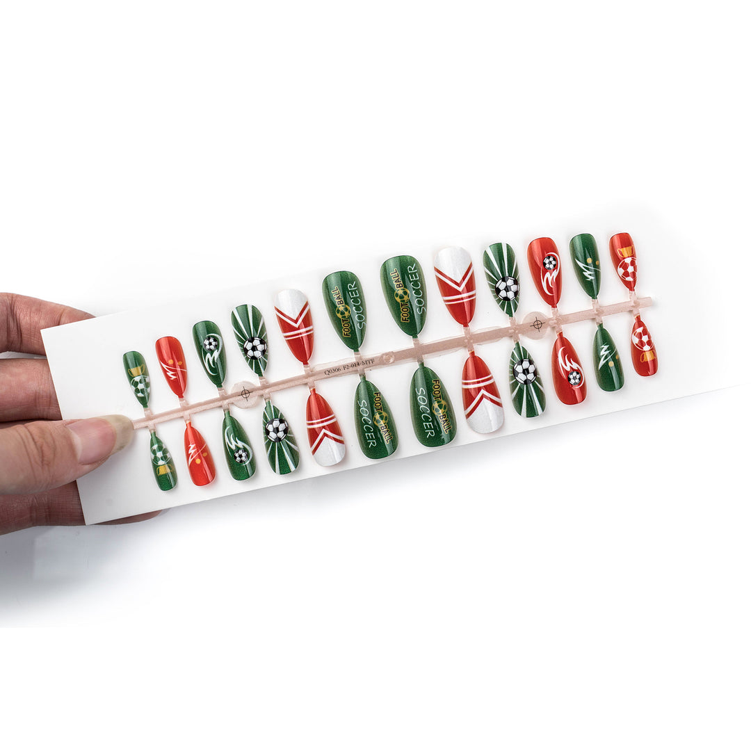 Soccer-Themed Press-On Nail Art Set