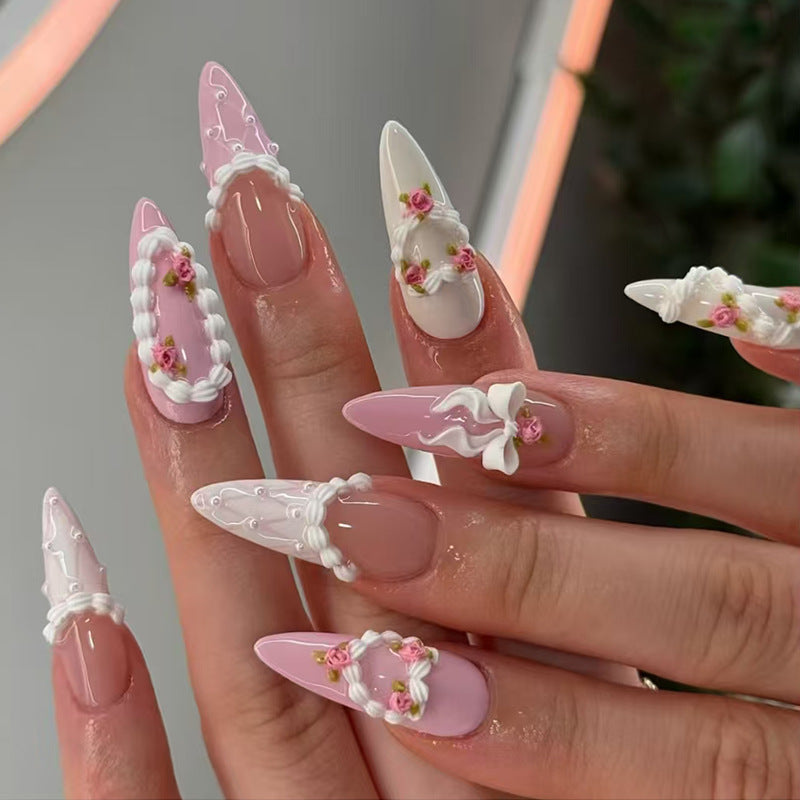 Artistic Floral Design Press-On Nail Set Kalsten