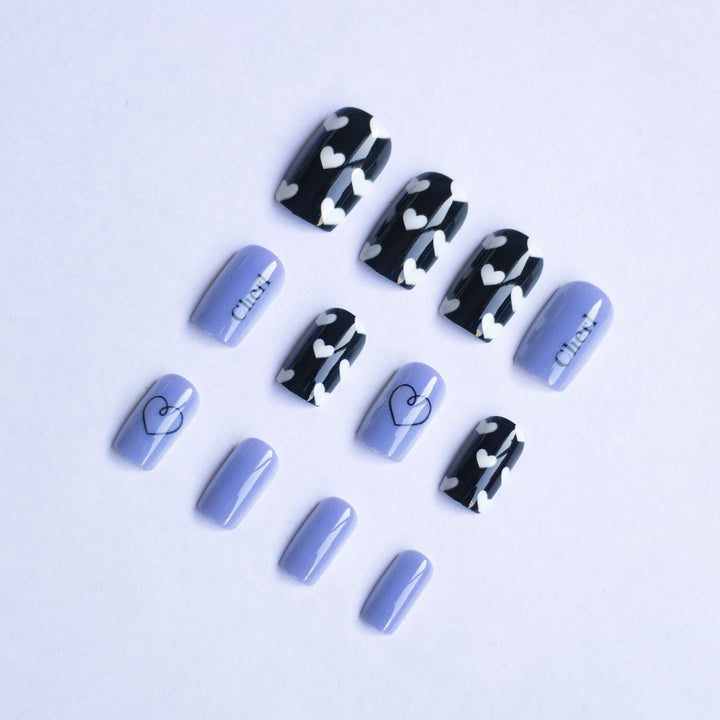 Artistic Heart and Text Nail Art Kit
