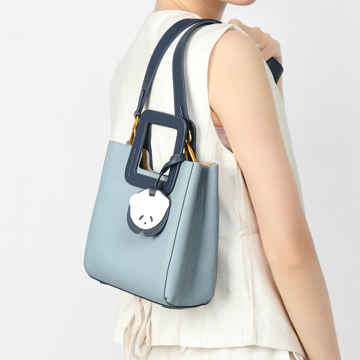 Petite Structured Pebbled Square-Handle Mini Tote