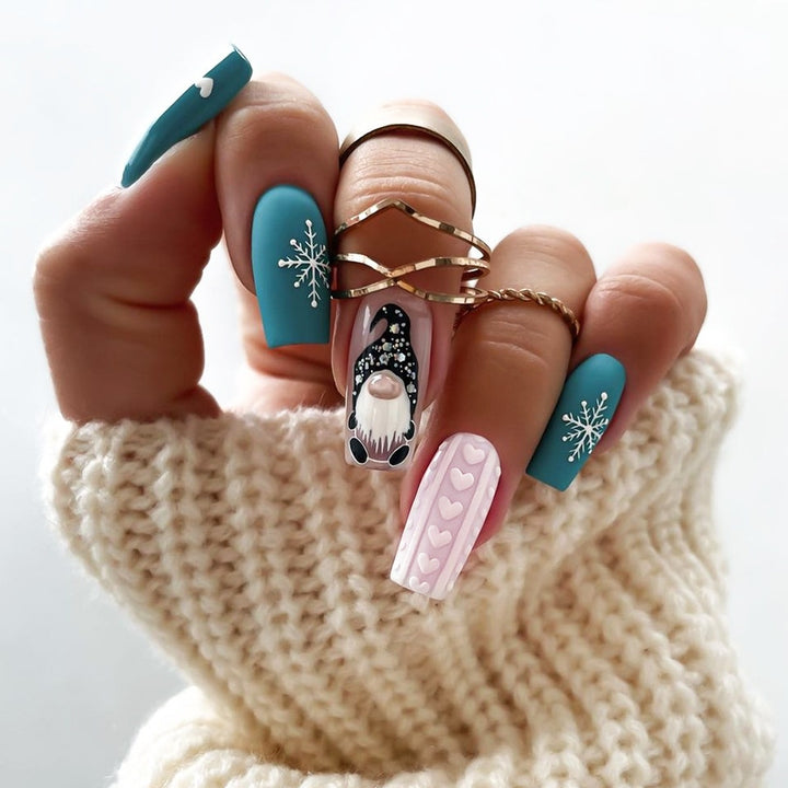 Artificial nail set with festive winter theme Kalsten