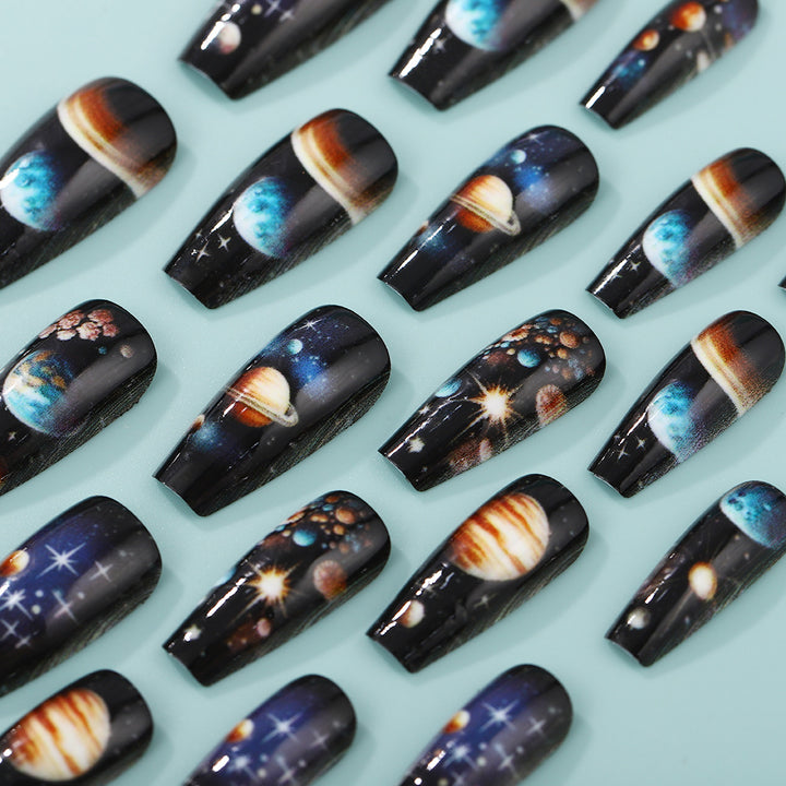 Artificial nails with galactic motifs Kalsten