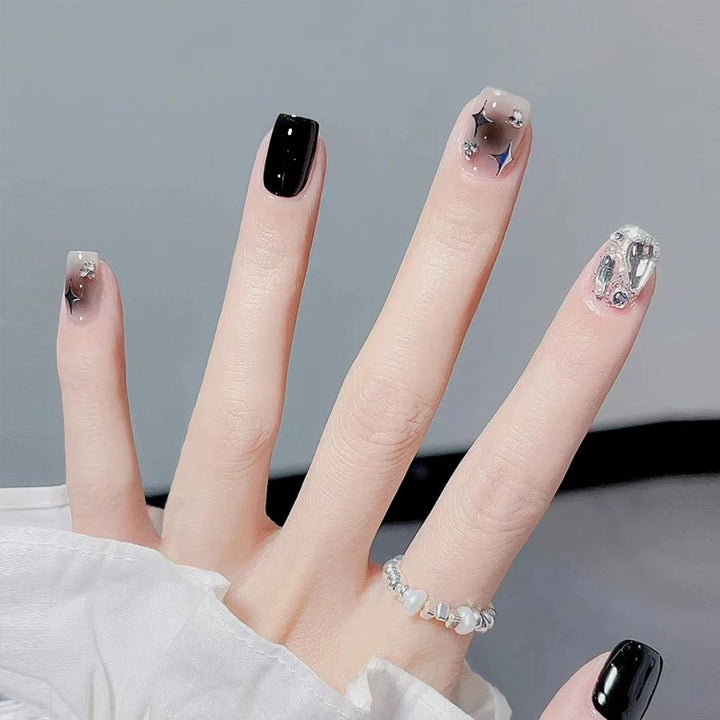Glamorous Stiletto Press-On Nails with Crystal Accents Kalsten