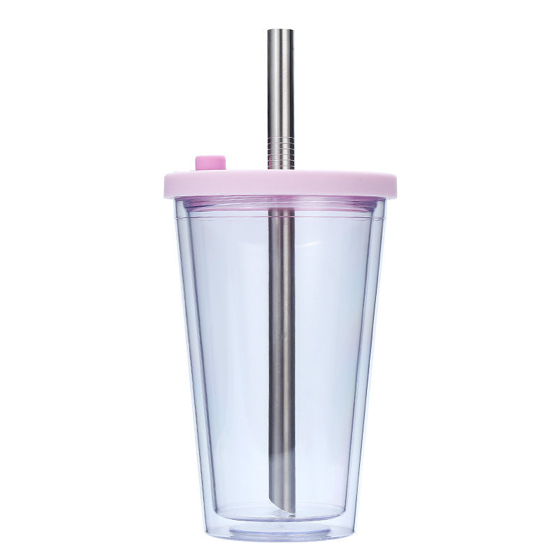 Women's High-Quality Drinking Cup with Integrated Stainless Steel Straw Kalsten