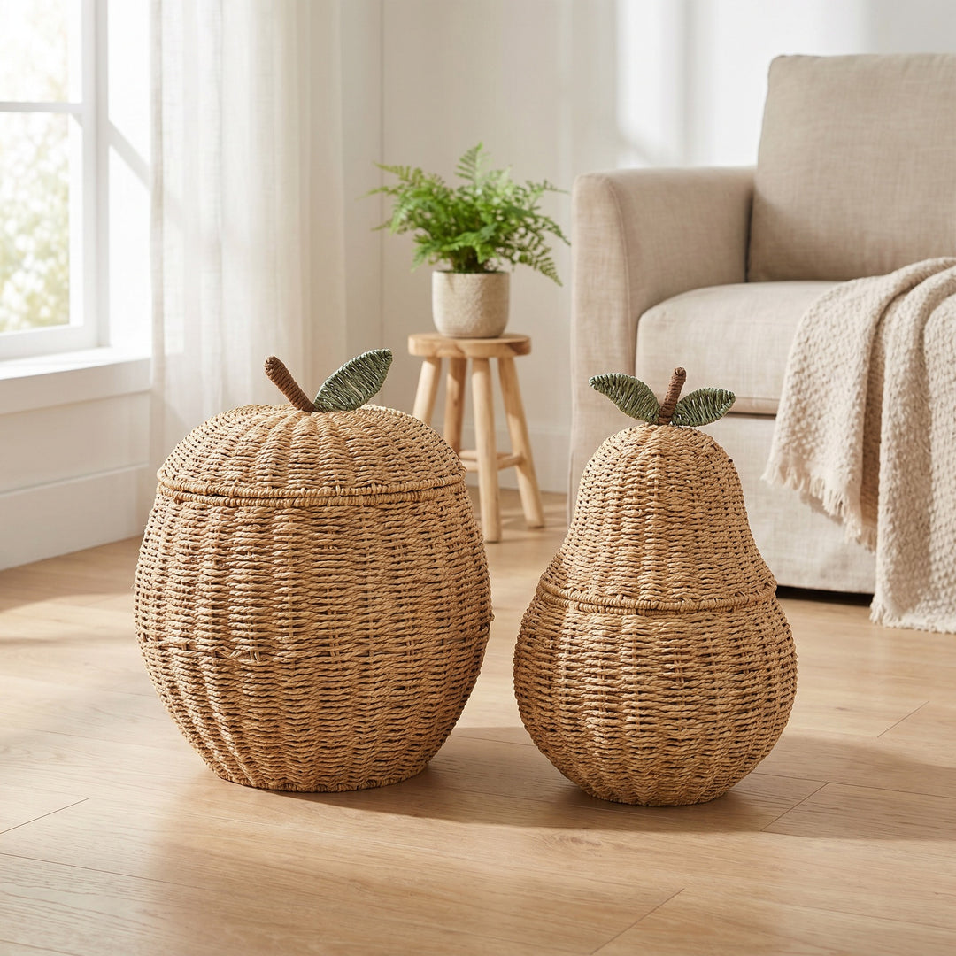 Playful storage basket in the shape of a pear Kalsten