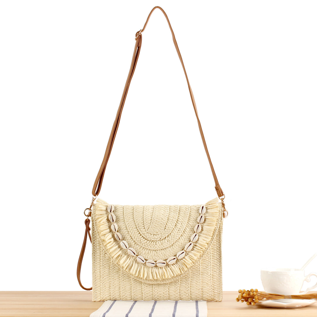 Shoulder bag with handcrafted shell decor Kalsten