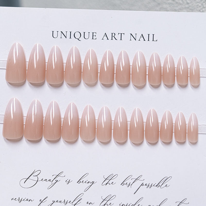 Glossy French Tip Press-On Nails Set