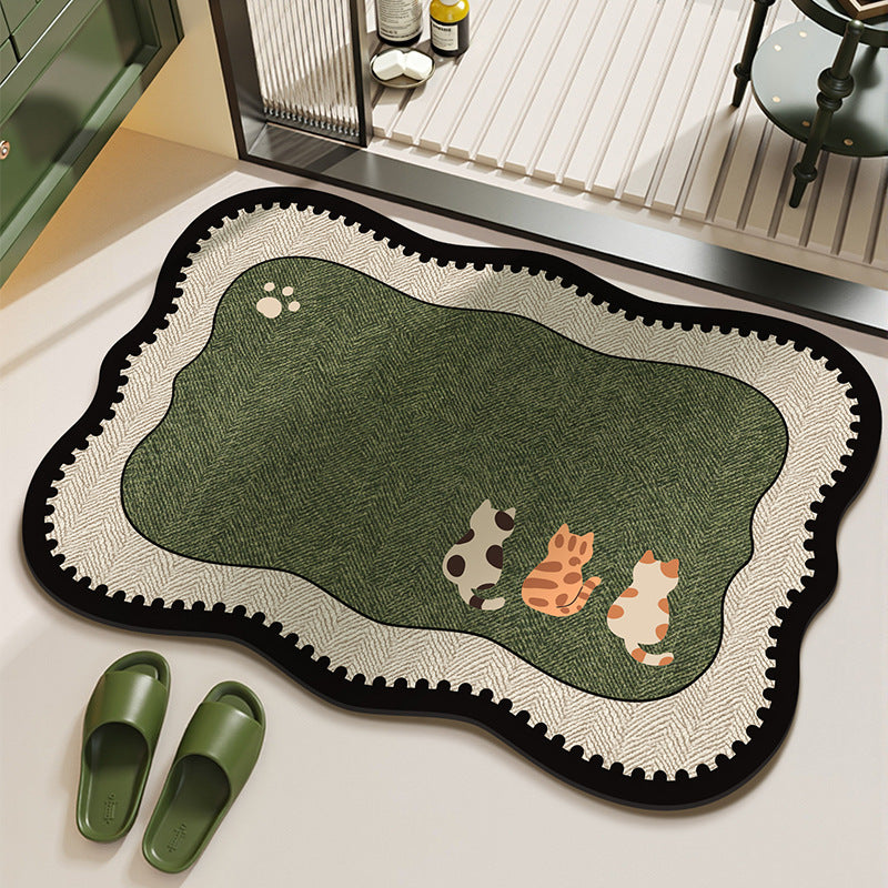 Cat-Themed Indoor Decorative Area Mat for Home