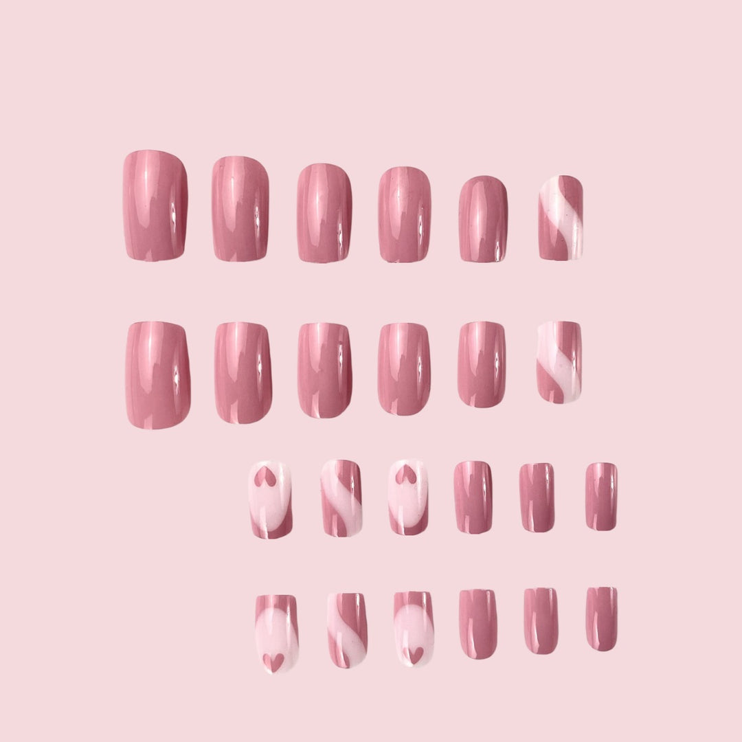 Elegant Heart Pattern Nail Art Extensions Kalsten