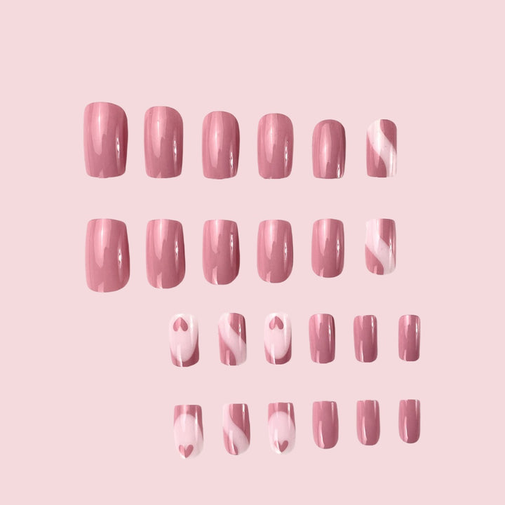 Elegant Heart Pattern Nail Art Extensions Kalsten
