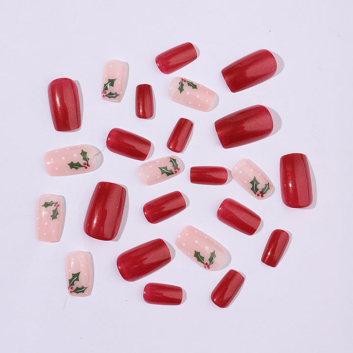 Artificial nail set with festive Christmas design and playful festive decoration Kalsten