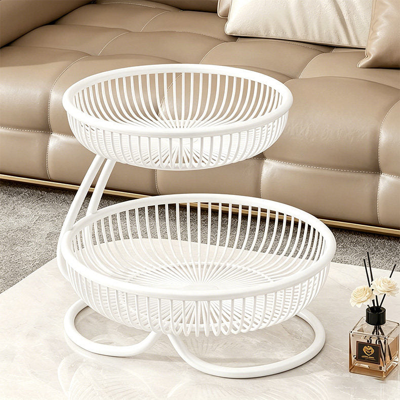 Tiered Metal Wire Fruit Bowl Stand Tabletop Organizer