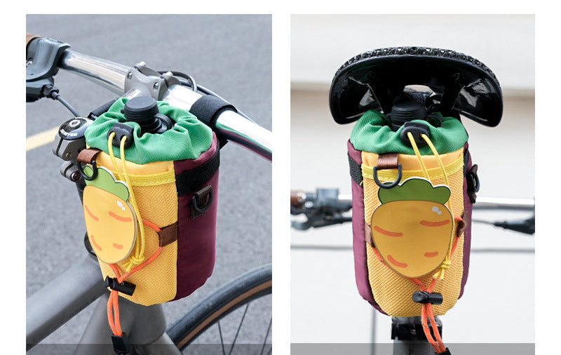 insulated kids water bottle carrier with drawstring closure and three universal attachment straps Kalsten