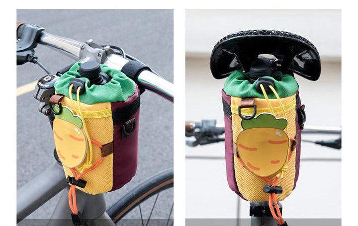 insulated kids water bottle carrier with drawstring closure and three universal attachment straps Kalsten