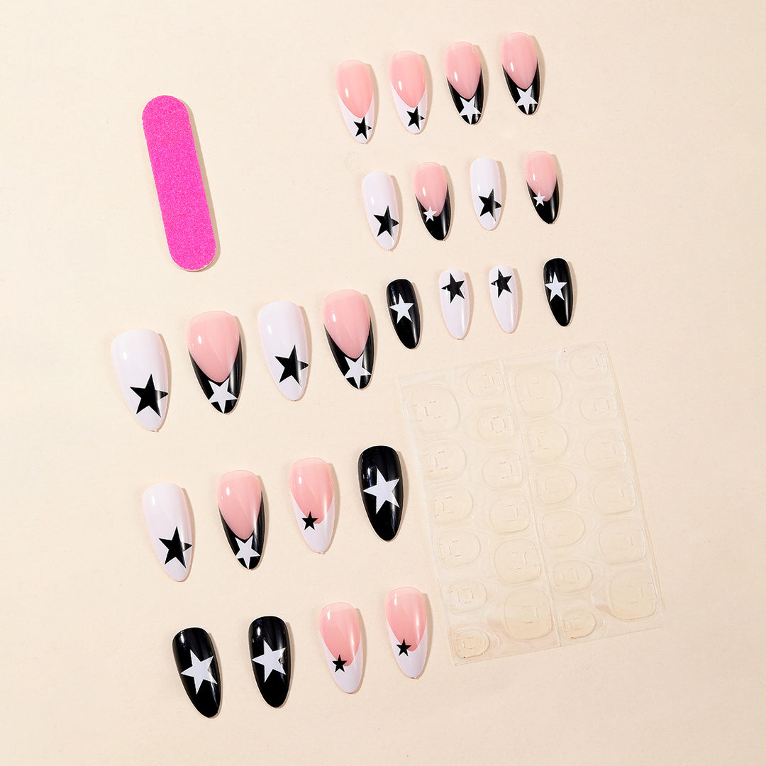Stylish Star Accent Stiletto Nail Art Kalsten