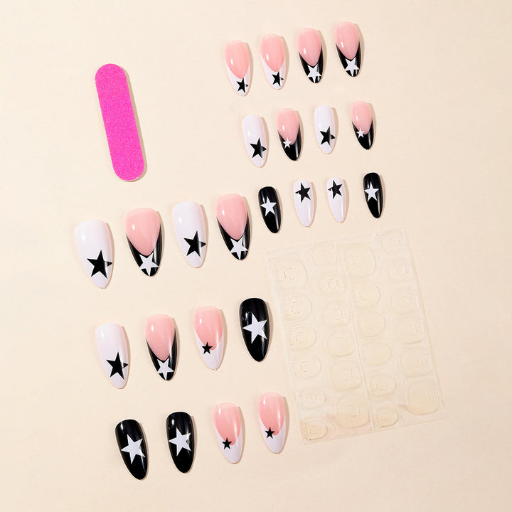 Stylish Star Accent Stiletto Nail Art Kalsten