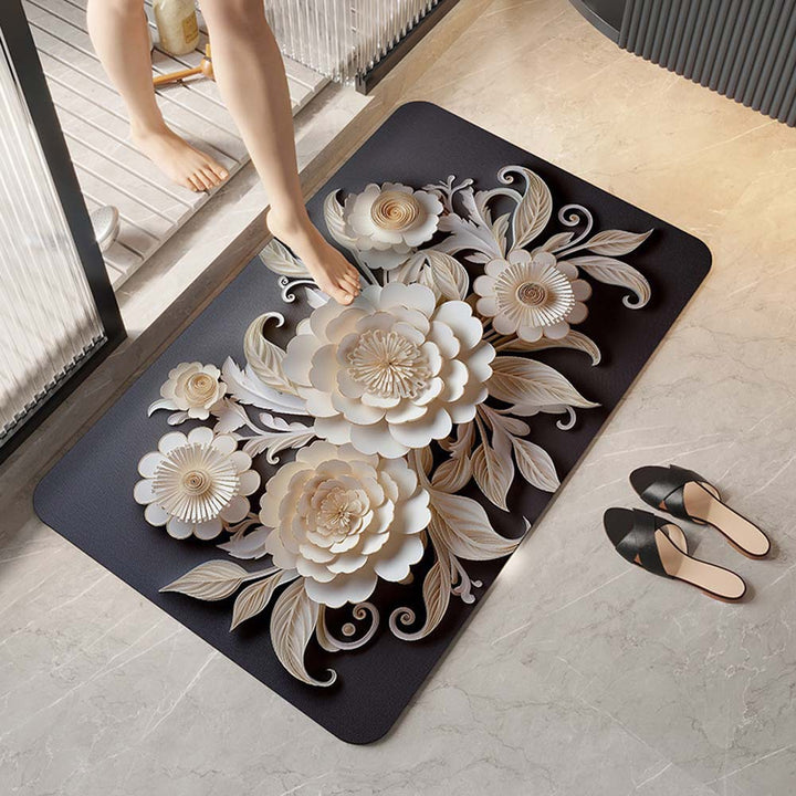 Elegant Floral Design Comfort Mat