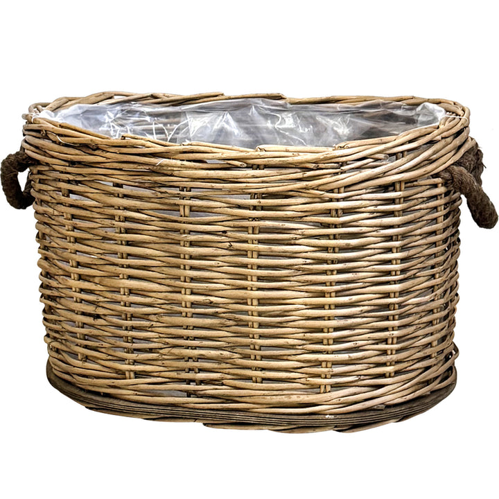 Handwoven storage basket with carrying handles Kalsten