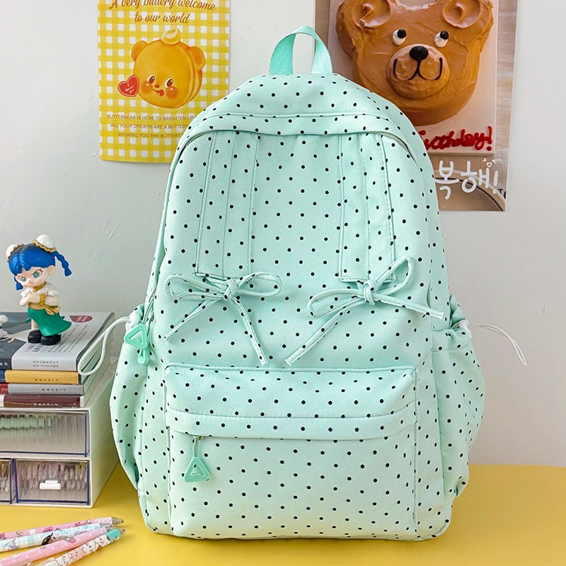 Stylish Polka Dot Patterned School Backpack Kalsten