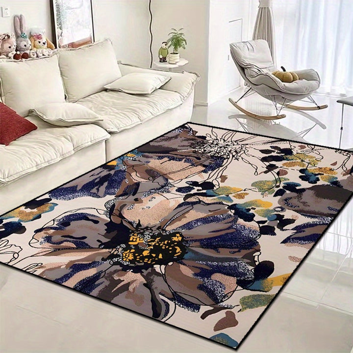 Decorative Butterfly Print Area Rug