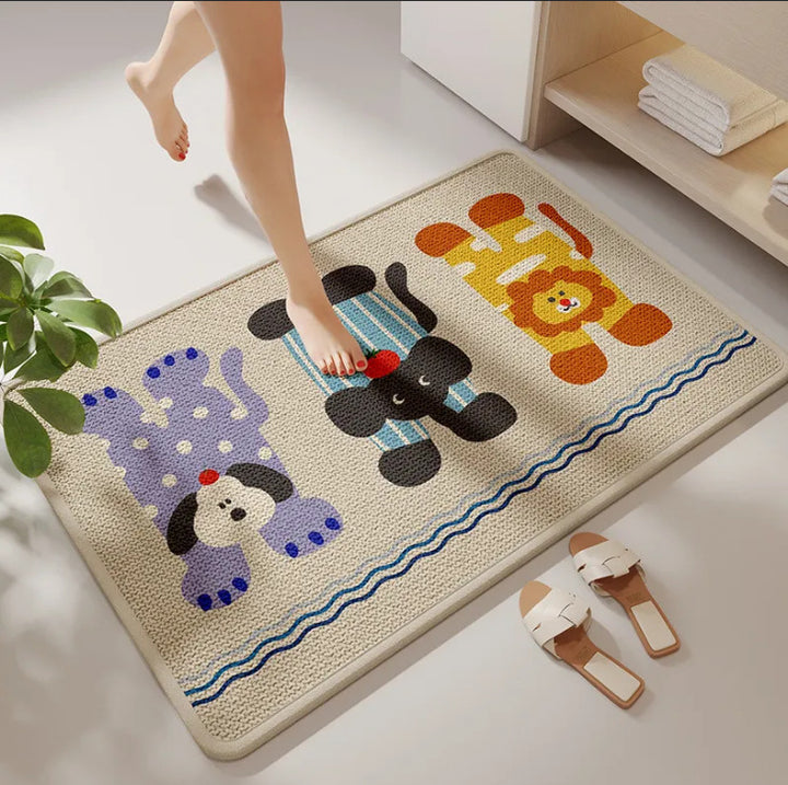 Playful Animal-Themed Bath Mat
