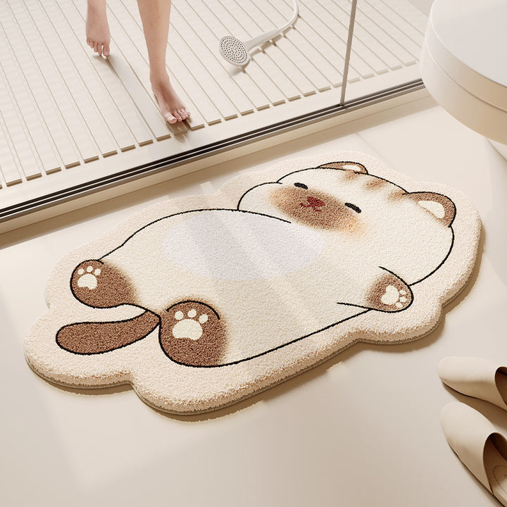 Cute Cow-Themed Bath Mat