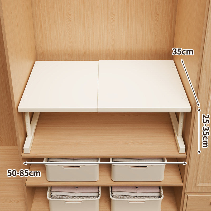 Adjustable Telescopic Closet Shelf Riser with Foldable Top