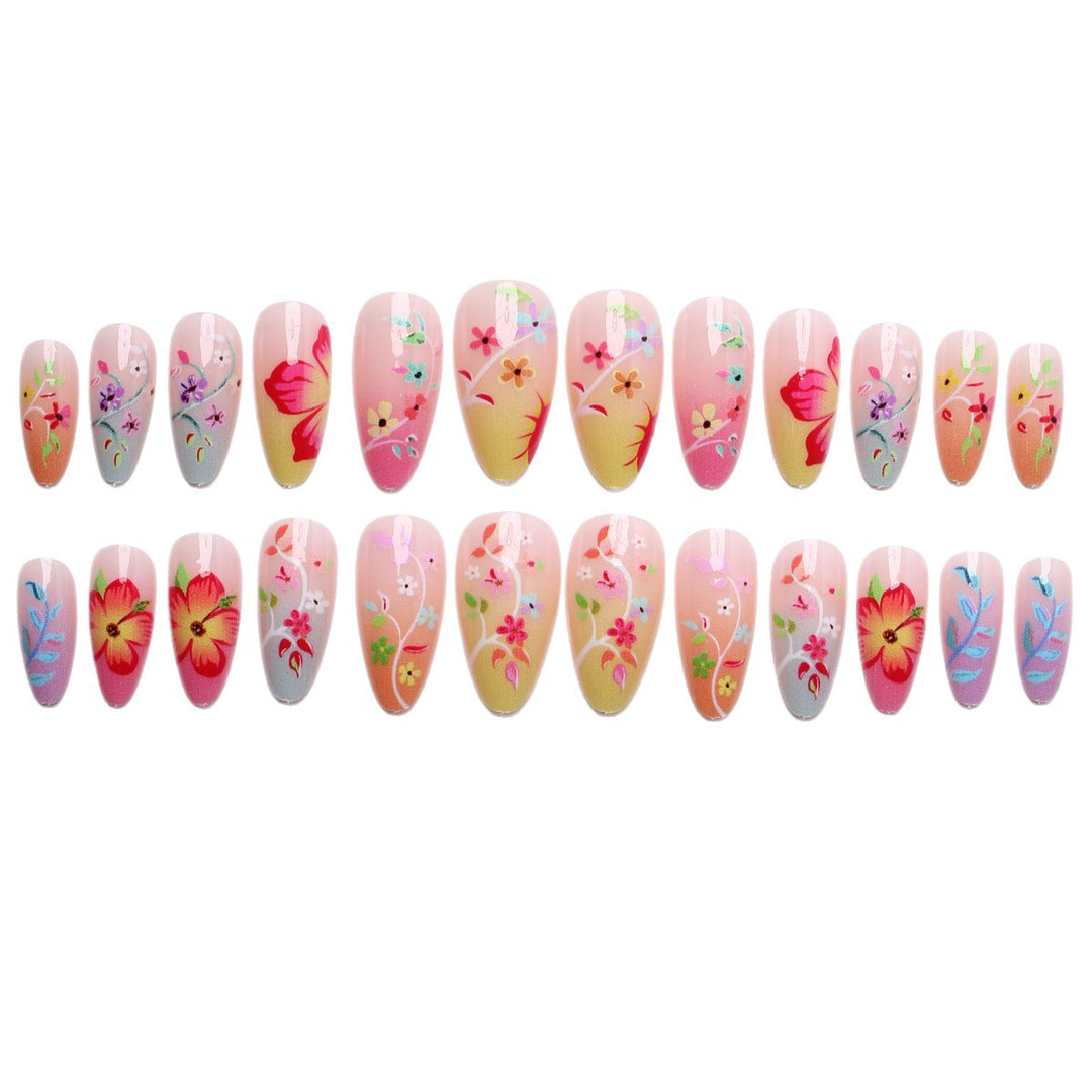 Artistic Nail Tips with Floral Designs Kalsten
