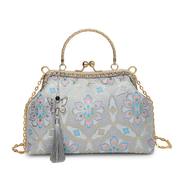 Vintage Floral Embroidered Handbag
