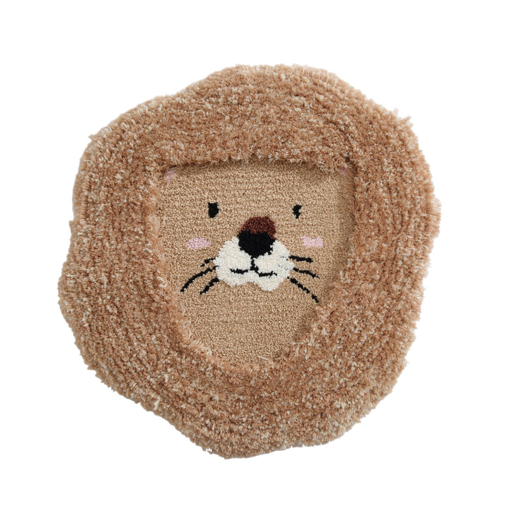 Cute Lion-Shaped Plush Bath Mat