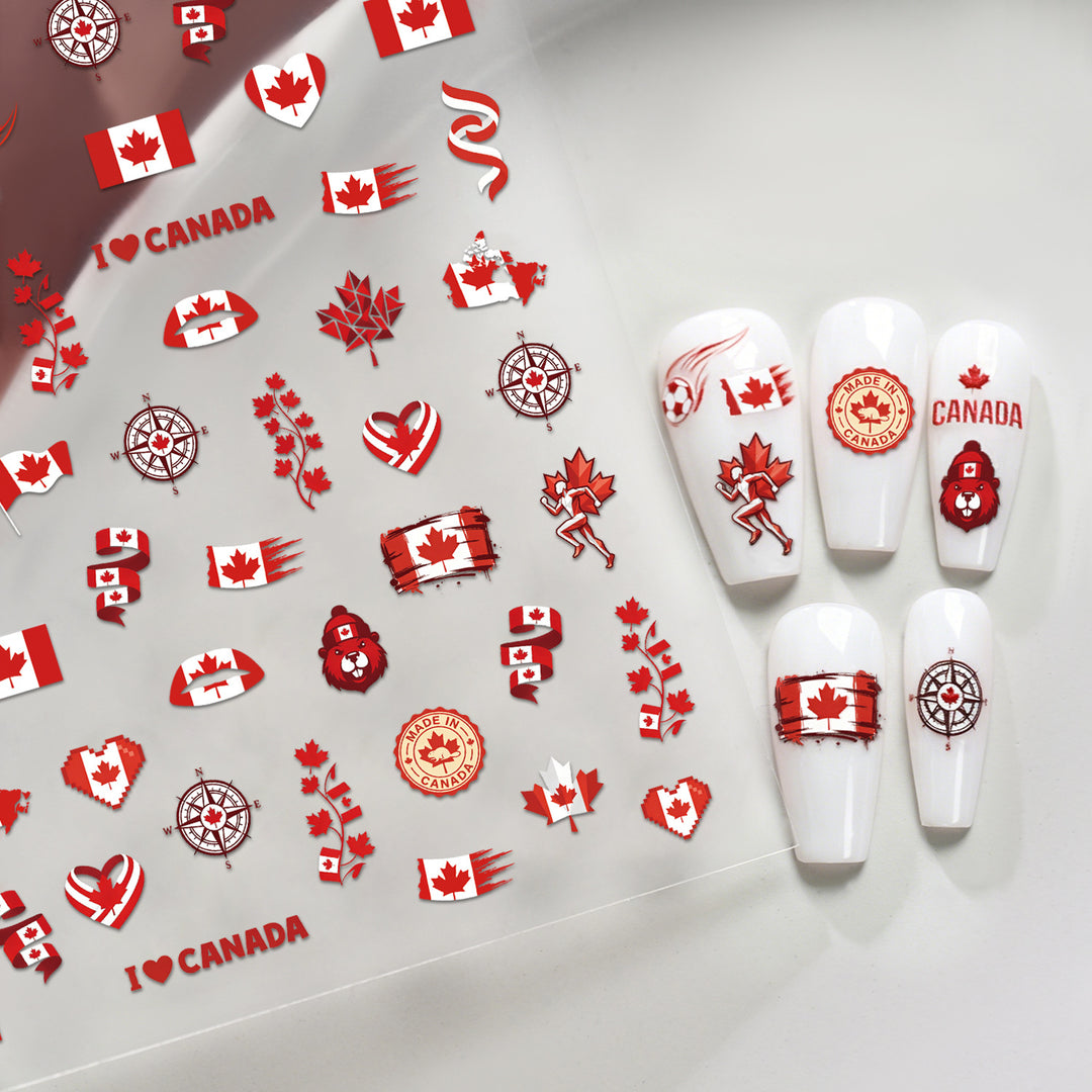 Canada-Themed Nail Art Stickers