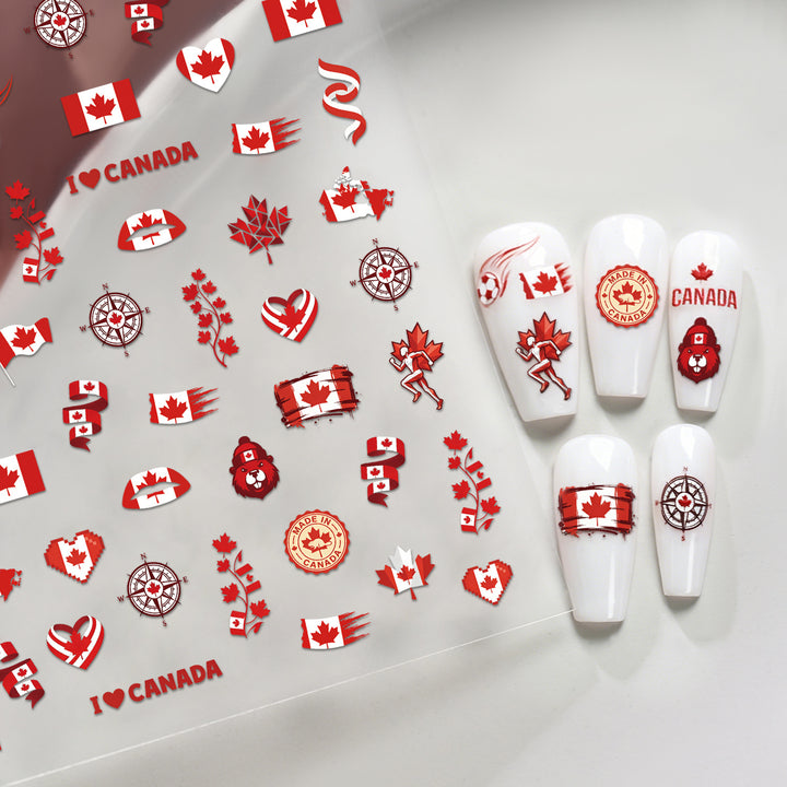 Canada-Themed Nail Art Stickers