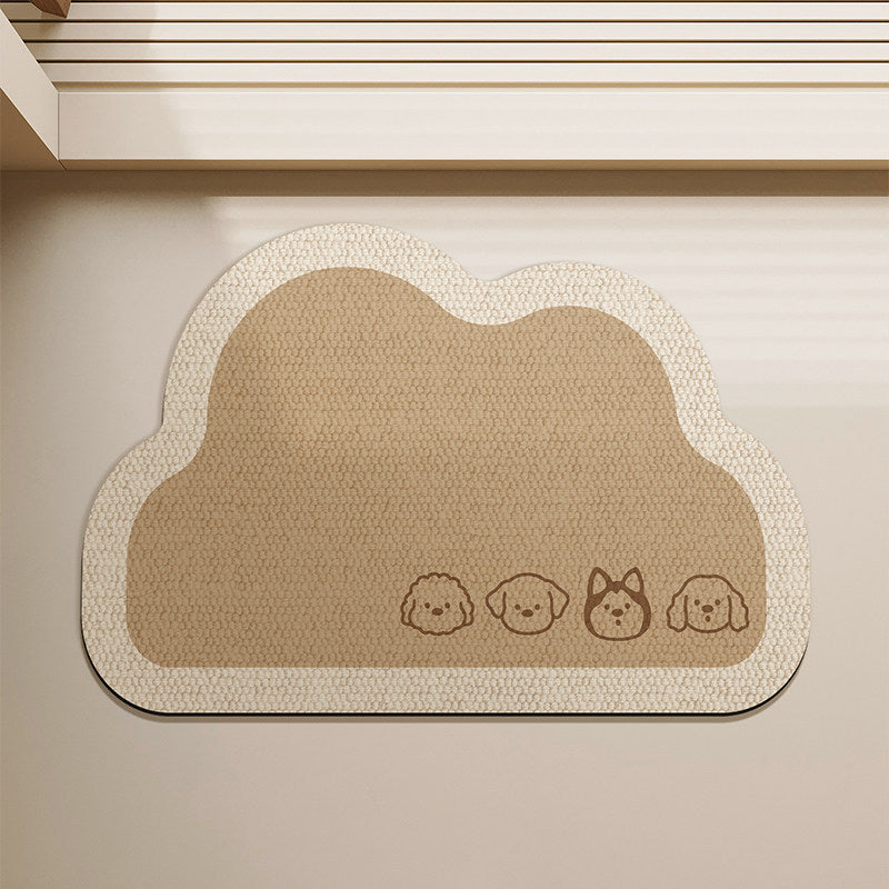 Cartoon Dog-Illustrated Entryway Mat for Home