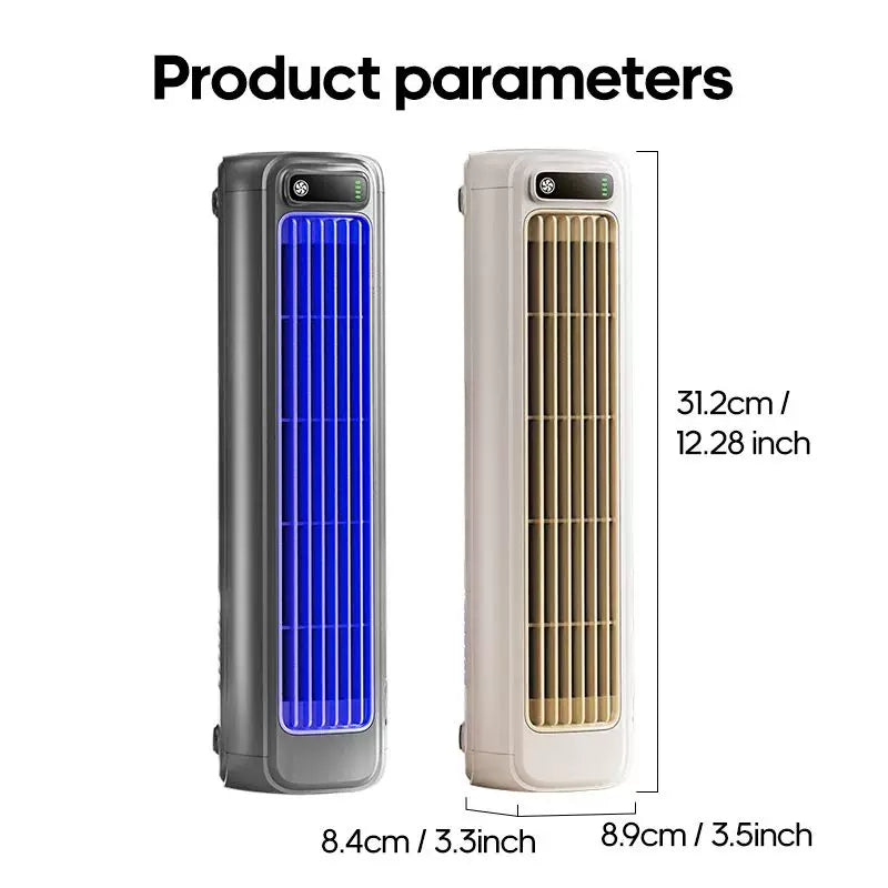 Unisex One Size Rechargeable Slim Portable Tower Fan with USB Charger, Battery Operated, Adjustable Louvers, Variable Airflow, LED Display Kalsten