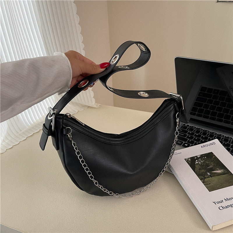 Modern Chain-Handled Hobo Bag Kalsten